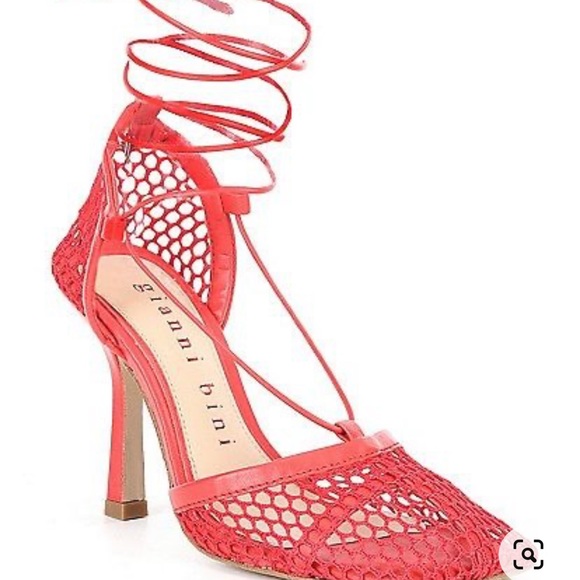 Gianni Bini
Reagan Mesh And Leather Ankle Wrap Square Toe Pumps - Picture 3 of 13